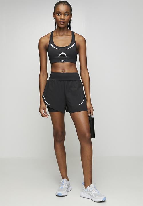 Reebok - Lux Metallic 2-In-1 Running Shorts - Black/Metallic