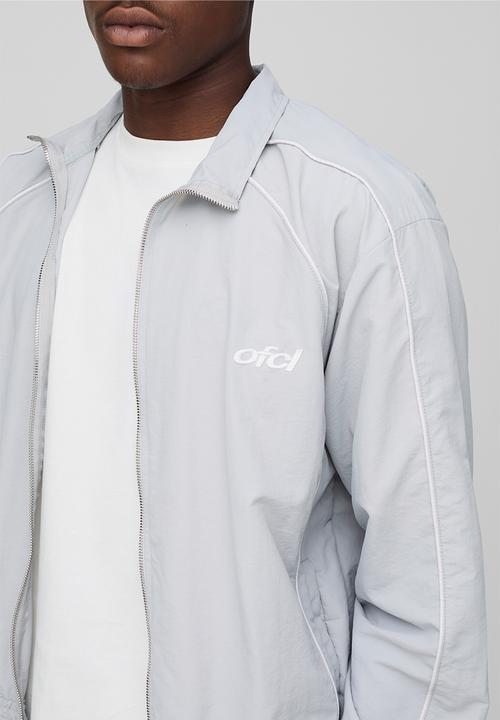 boohooMAN - Oversized Boxy Funnel Neck Crinkle Jacket - Grey