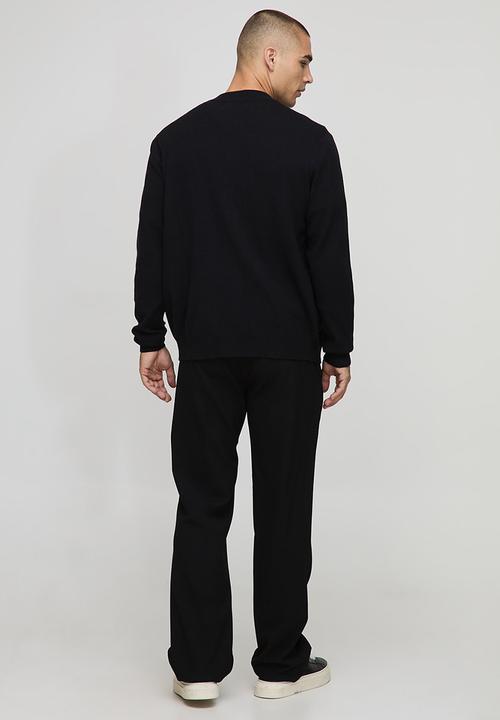 boohooMAN - Regular Fit Smart Knitted Bomber Jacket - Black