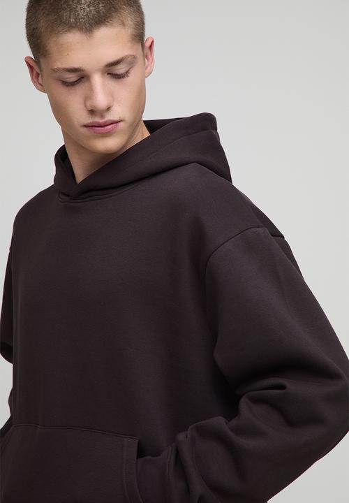 boohooMAN - Basic Oversized Boxy Hoodie - Chocolate