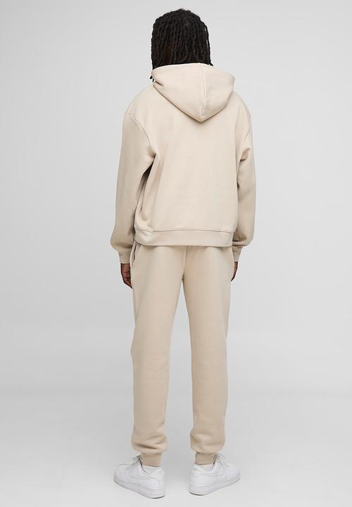 boohooMAN - Basic BM Signature Oversized Boxy Hoodie - Stone