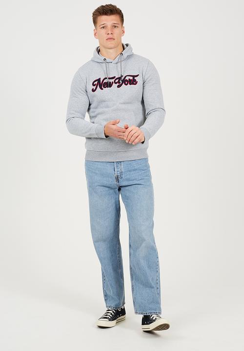 Brave Soul - Overhead Crossover Hoodie - Lt Grey Marl
