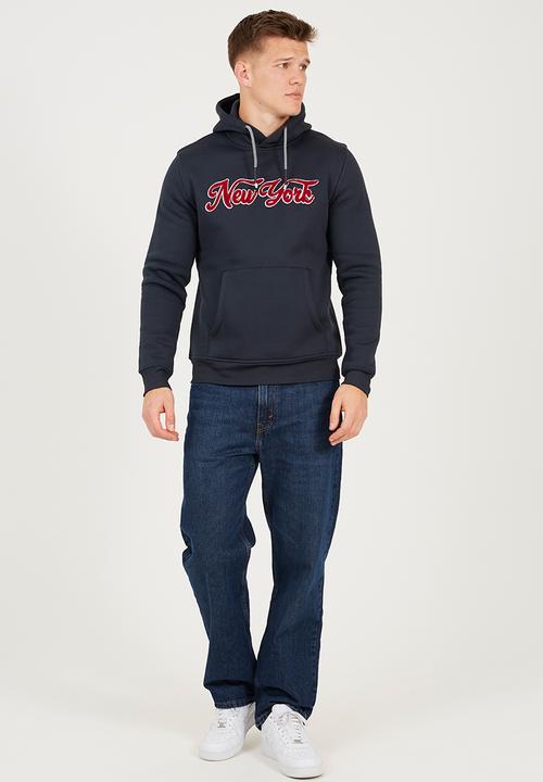 Brave Soul - Overhead Crossover Hoodie - Navy