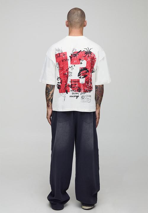 boohooMAN - White Oversized Boxy Ofcl Man Printed T-Shirt - White
