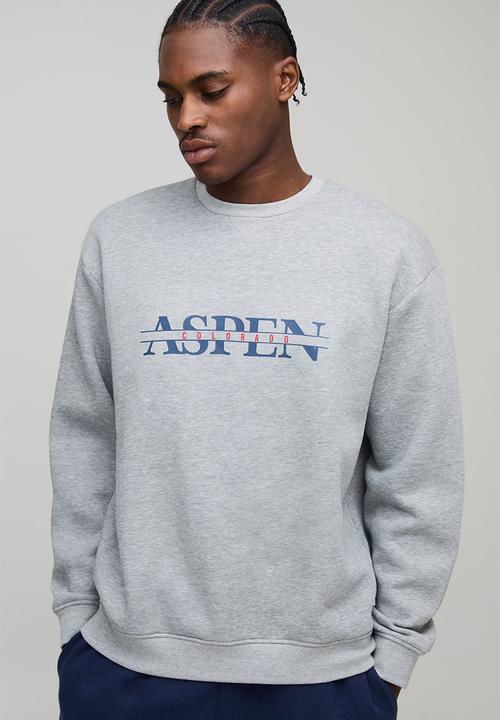 boohooMAN - Oversized Aspen Sweatshirt - Grey Marl