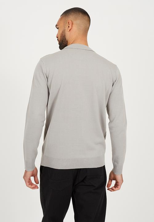 Brave Soul - Branded Button Placket - Silver Grey Marl