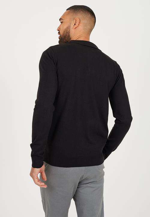 Brave Soul - 1/4 Zip Placket - Jet Black