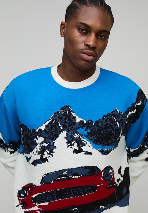 boohooMAN - Oversized Boxy Ski Jacquard Knitted Jumper - Ecru