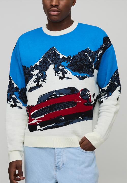 boohooMAN - Oversized Boxy Ski Jacquard Knitted Jumper - Ecru