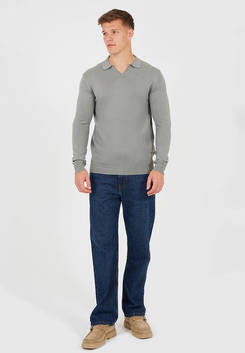 Brave Soul - Long Sleeve Trophy Neck Polo - Sage