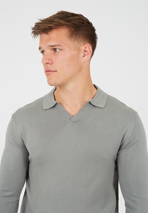 Brave Soul - Long Sleeve Trophy Neck Polo - Sage