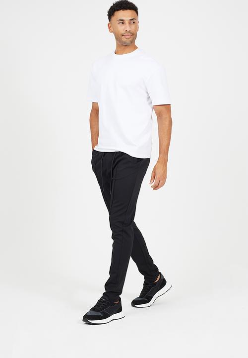 Brave Soul - Straight Leg Open Hem Joggers - Jet Black
