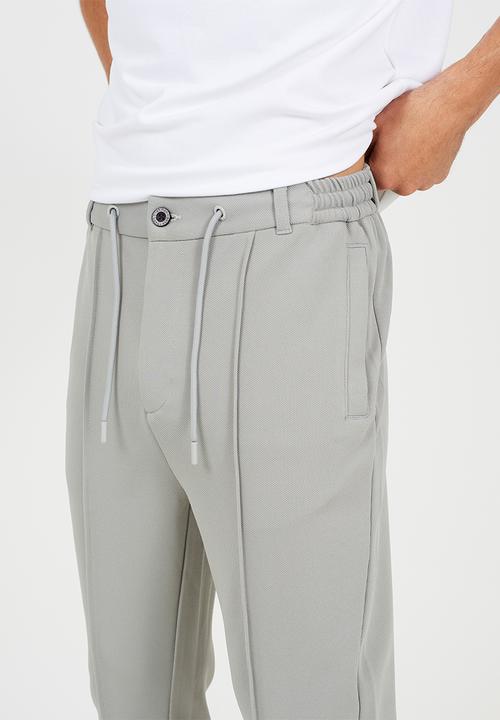 Brave Soul - Straight Leg Open Hem Joggers - Light Grey