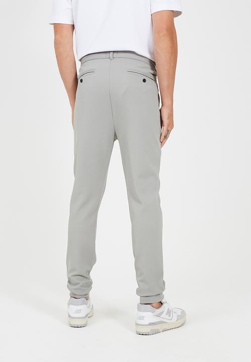 Brave Soul - Straight Leg Open Hem Joggers - Light Grey