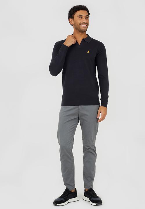Brave Soul - Long Sleeve Trophy Neck Polo - Midnight Navy