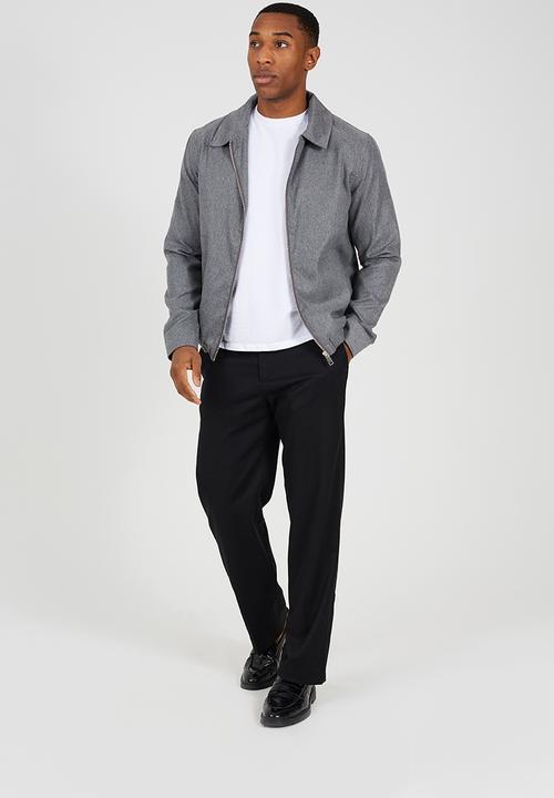 Brave Soul - Harrington Zip Through Collared Jacket - Light Grey