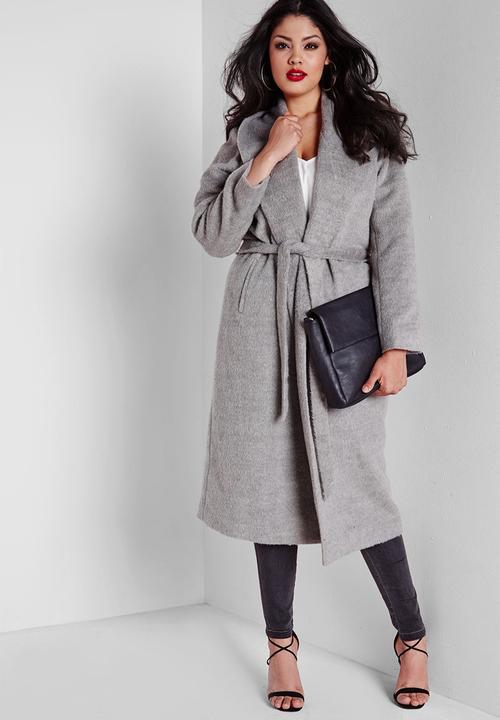 Missguided - Plus size belted wool coat 