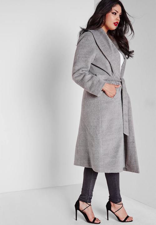 Missguided - Plus size belted wool coat 