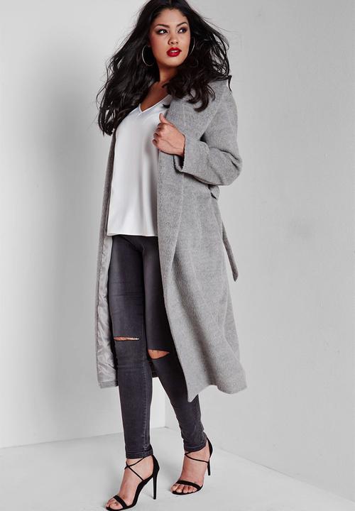 Missguided - Plus size belted wool coat 