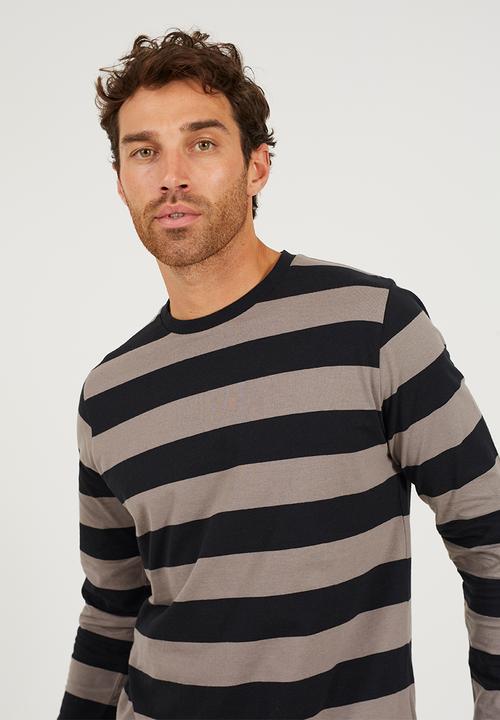Brave Soul - Crew Neck Long Sleeve  - Charcoal / Black