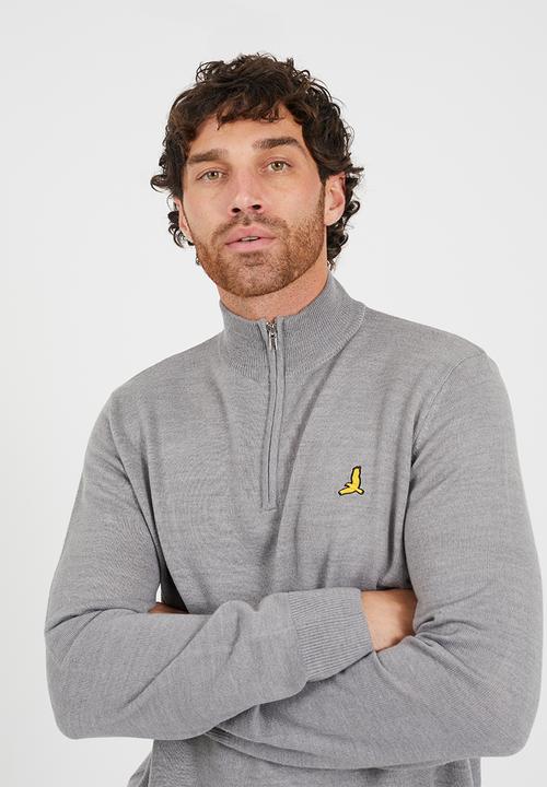 Brave Soul - 1/4 Concealed Zip - Silver Grey Marl