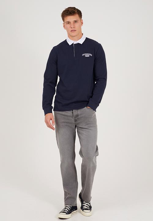 Brave Soul - Straight Fit Denim Jeans - Grey Long Length