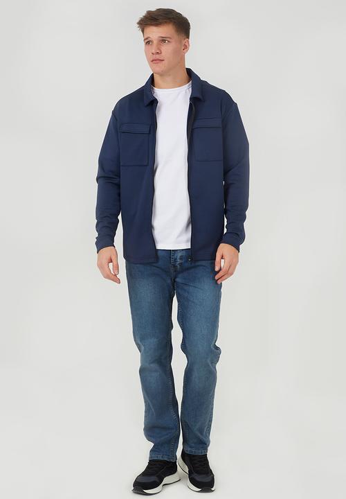 Brave Soul - Straight Fit Denim Jeans - Mid Blue Long Length