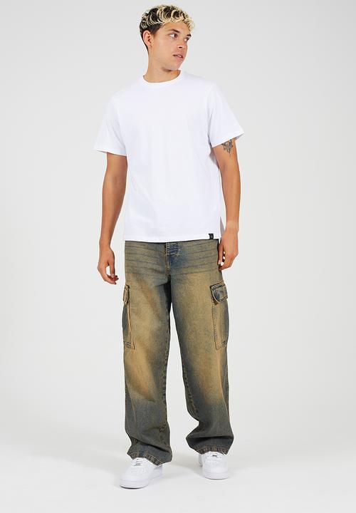 Brave Soul - Cargo Extreme Wide Leg Denim Jean - Vintage Rust Long Length