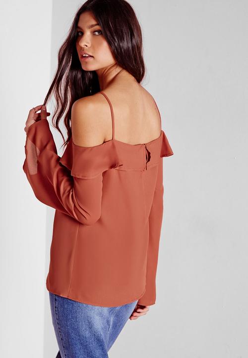 Missguided - Cold Shoulder Eyelet Blouse