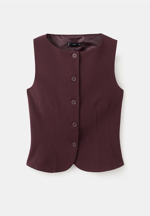 MANGO - Vest avay - dark red