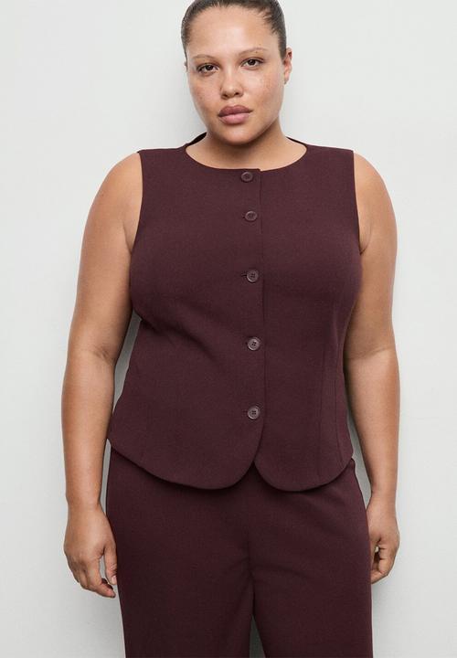 MANGO - Vest avay - dark red