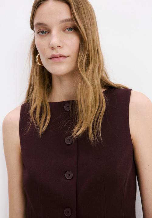 MANGO - Vest avay - dark red