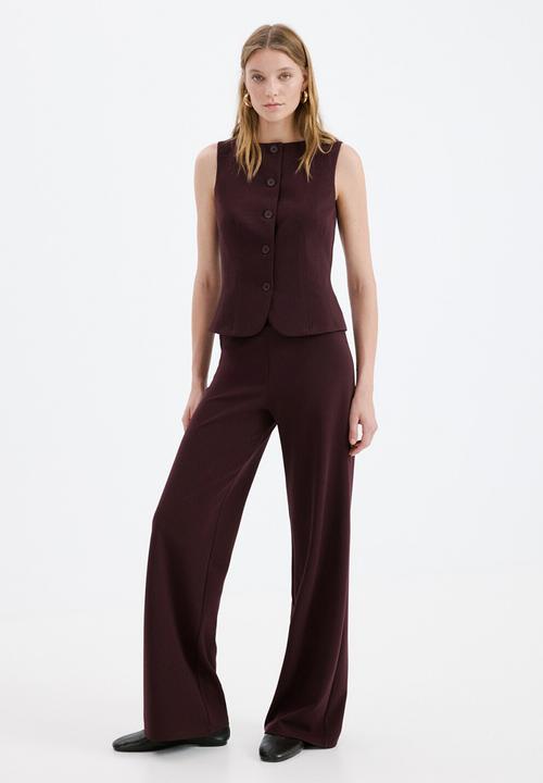 MANGO - Vest avay - dark red
