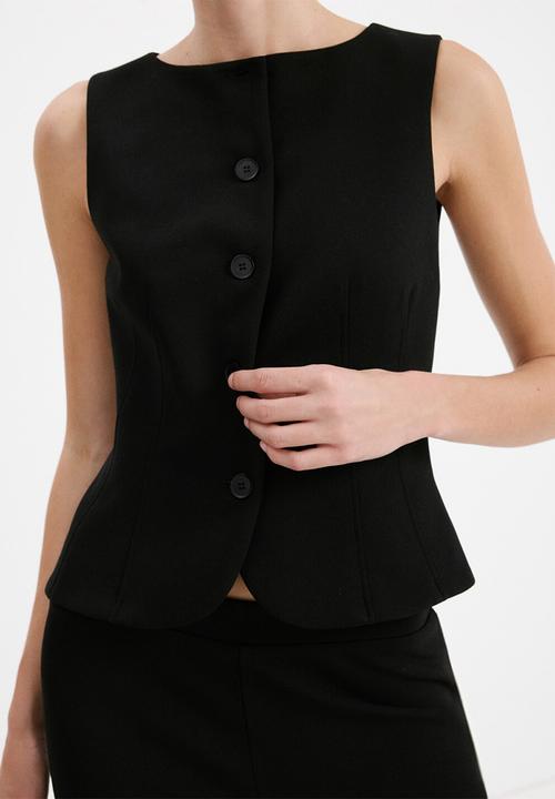 MANGO - Vest avay - black