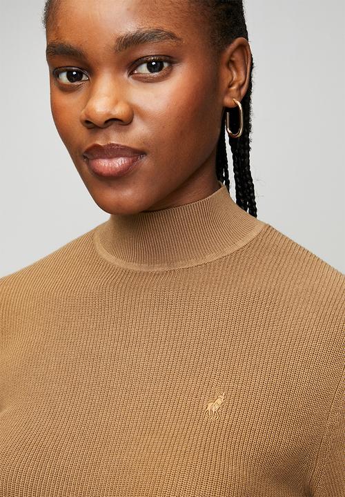POLO - Wmn Amelia Long Sleeve Mock Neck Knit - Stone