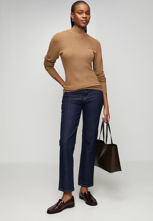 POLO - Wmn Amelia Long Sleeve Mock Neck Knit - Stone
