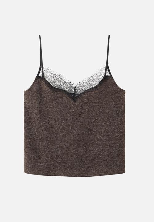 MANGO - Top verona - dark brown