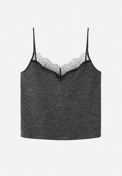 MANGO - Top verona- dark grey