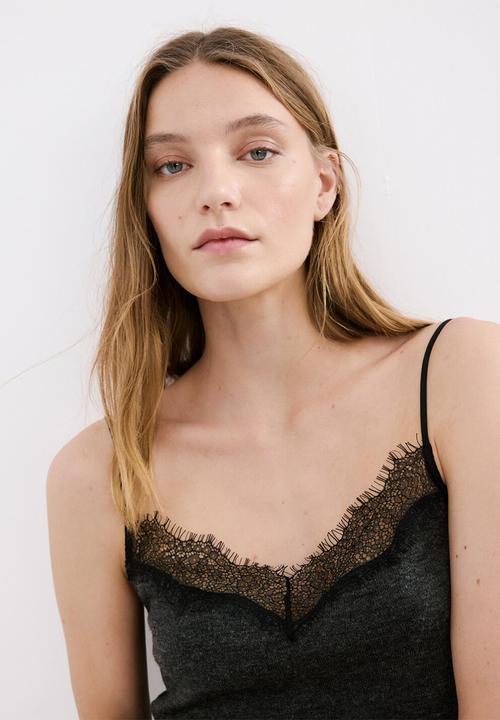 MANGO - Top verona- dark grey
