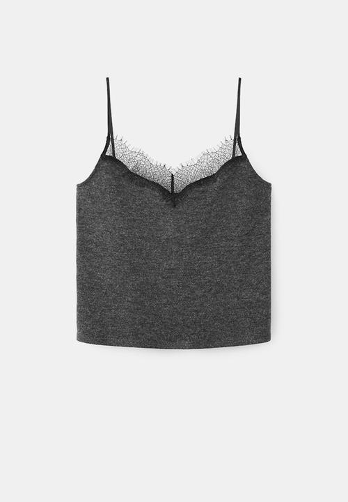 MANGO - Top verona- dark grey