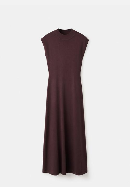 MANGO - Knitwear Dress Pomodore- dark brown