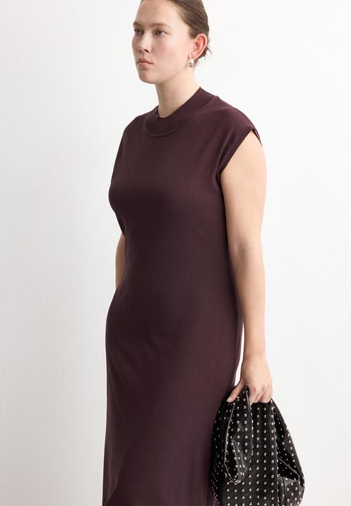 MANGO - Knitwear Dress Pomodore- dark brown