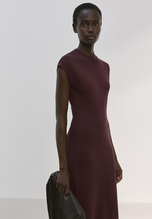 MANGO - Knitwear Dress Pomodore- dark brown