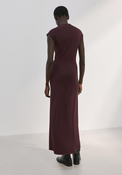 MANGO - Knitwear Dress Pomodore- dark brown