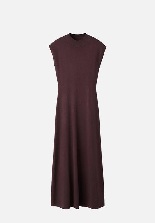 MANGO - Knitwear Dress Pomodore- dark brown