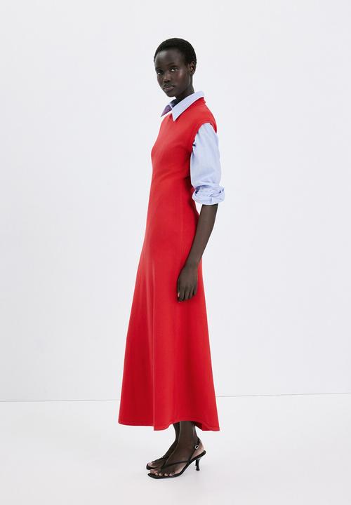 MANGO - Knitwear Dress Pomodore- red