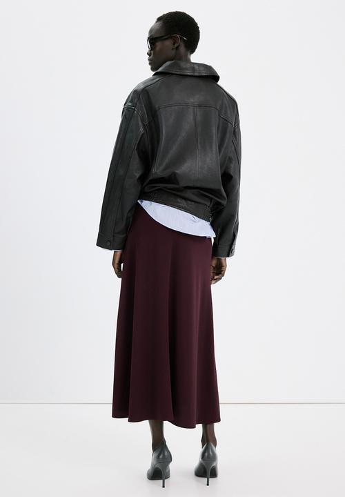 MANGO - Skirt arlet- dark red