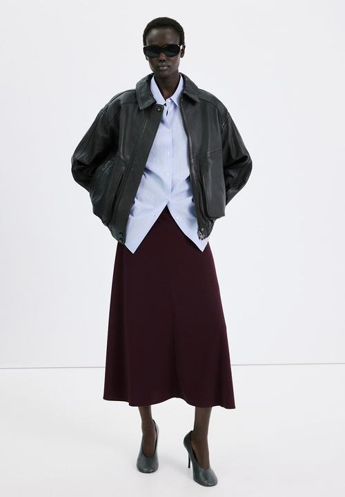 MANGO - Skirt arlet- dark red