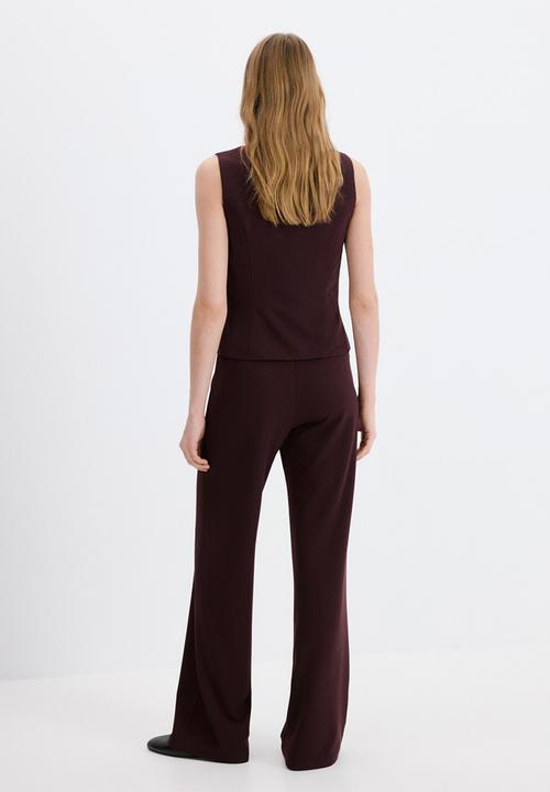 MANGO - Trousers avay - dark red