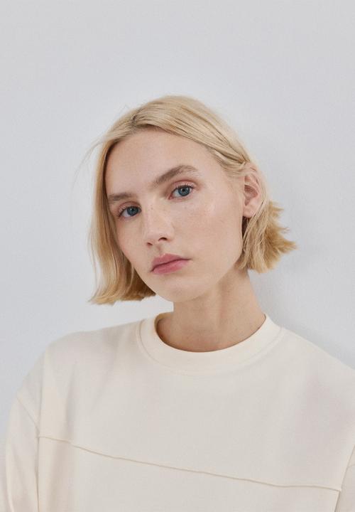 MANGO - Sweatshirt pique  -  light beige